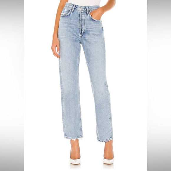 Agolde Riley cut Denim Jeans in Light Blue size 26 - Picture 2 of 12
